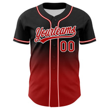 Load image into Gallery viewer, Custom Black Red-White 3D Pattern Halloween Skull Authentic Baseball Jersey
