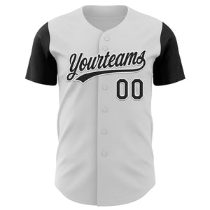 Custom White Black 3D Pattern Halloween Skull Authentic Baseball Jersey