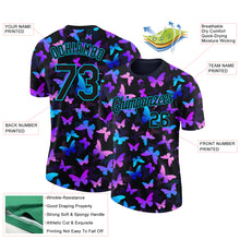 Load image into Gallery viewer, Custom Black Lakes Blue 3D Pattern Design Butterfly Performance T-Shirt
