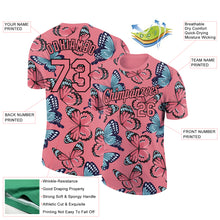 Load image into Gallery viewer, Custom Medium Pink Black 3D Pattern Design Butterfly Performance T-Shirt
