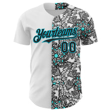 Load image into Gallery viewer, Custom White Black-Lakes Blue 3D Pattern Design Vintage Tattoos Authentic Baseball Jersey
