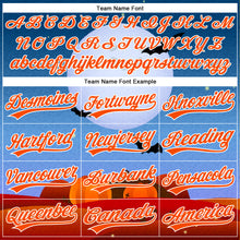 Load image into Gallery viewer, Custom Blue Orange-White 3D Halloween Authentic Baseball Jersey
