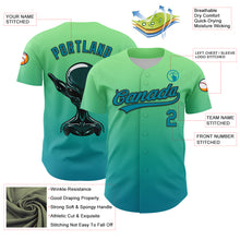 Load image into Gallery viewer, Custom Pea Green Teal-Black 3D Halloween Authentic Baseball Jersey
