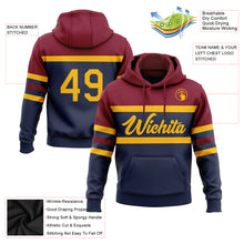 Load image into Gallery viewer, Custom Stitched Navy Gold-Crimson Line Sports Pullover Sweatshirt Hoodie
