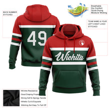 Load image into Gallery viewer, Custom Stitched Green White-Red Line Sports Pullover Sweatshirt Hoodie
