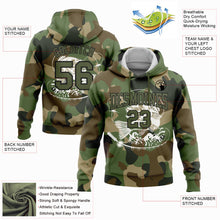 Load image into Gallery viewer, Custom Stitched Camo Olive-Black 3D Smallmouth Bass Fish Fishing Sports Pullover Sweatshirt Hoodie
