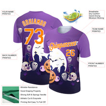 Load image into Gallery viewer, Custom Purple Bay Orange-White 3D Halloween Performance T-Shirt
