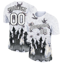 Load image into Gallery viewer, Custom White Black 3D Halloween Performance T-Shirt
