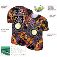 Load image into Gallery viewer, Custom Black Bay Orange-White 3D Halloween Performance T-Shirt
