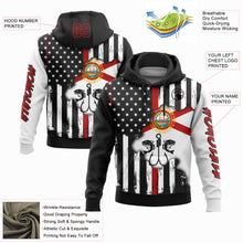 Load image into Gallery viewer, Custom Stitched Black Red-White 3D American Flag And Fish Hook Fishing Sports Pullover Sweatshirt Hoodie
