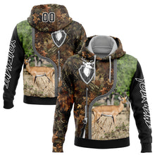 Load image into Gallery viewer, Custom Stitched Camo Black-White 3D Deer And Impala Gun Hunting Sports Pullover Sweatshirt Hoodie
