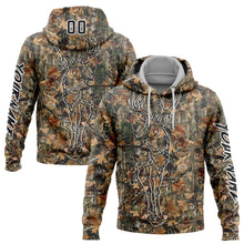 Load image into Gallery viewer, Custom Stitched Camo Black-White 3D Deer Hunting Sports Pullover Sweatshirt Hoodie
