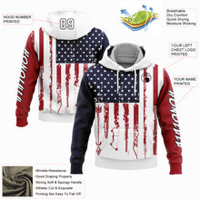 Load image into Gallery viewer, Custom Stitched Navy Red-Black 3D American Flag And Hunting Tools Sports Pullover Sweatshirt Hoodie
