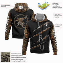 Load image into Gallery viewer, Custom Stitched Black White-Camo 3D Duck Gun Hunting Sports Pullover Sweatshirt Hoodie
