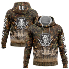 Load image into Gallery viewer, Custom Stitched Camo White-Black 3D Wild Boar Hunting Sports Pullover Sweatshirt Hoodie
