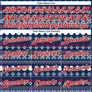 Custom Stitched Navy Red-White 3D Christmas Sports Pullover Sweatshirt Hoodie