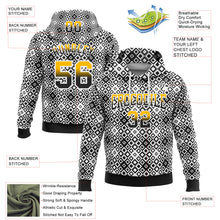 Load image into Gallery viewer, Custom Stitched White Gold-Black Fade 3D Pattern Design Geometric Square Shapes Sports Pullover Sweatshirt Hoodie
