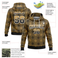 Load image into Gallery viewer, Custom Stitched Old Gold Black-White Fade 3D Pattern Design Geometric Square Shapes Sports Pullover Sweatshirt Hoodie
