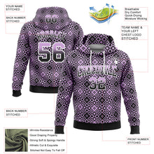 Load image into Gallery viewer, Custom Stitched Light Purple Black-White Fade 3D Pattern Design Geometric Square Shapes Sports Pullover Sweatshirt Hoodie
