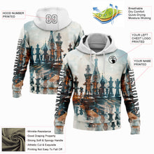 Load image into Gallery viewer, Custom Stitched White Black 3D Chess International Chess Day Sports Pullover Sweatshirt Hoodie
