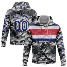 Load image into Gallery viewer, Custom Stitched Camo Royal-White 3D Costa Rica Costa Rican Flag Sports Pullover Sweatshirt Salute To Service Hoodie
