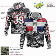 Load image into Gallery viewer, Custom Stitched Camo White-Red 3D Dominican Republic Flag Sports Pullover Sweatshirt Salute To Service Hoodie
