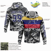 Load image into Gallery viewer, Custom Stitched Camo Navy-White 3D Venezuela Venezuelan Flag Sports Pullover Sweatshirt Salute To Service Hoodie
