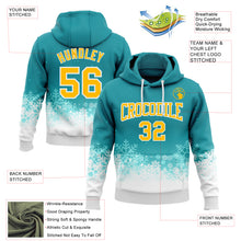 Load image into Gallery viewer, Custom Stitched Teal Gold-White Christmas Snowflakes 3D Sports Pullover Sweatshirt Hoodie
