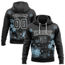 Load image into Gallery viewer, Custom Stitched Black White Christmas Snowflakes 3D Sports Pullover Sweatshirt Hoodie
