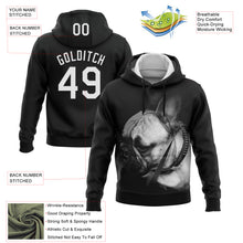 Load image into Gallery viewer, Custom Stitched Black White 3D Pattern Design Bulldog Sports Pullover Sweatshirt Hoodie
