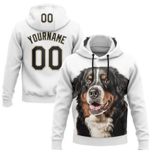 Load image into Gallery viewer, Custom Stitched White Black-Cream 3D Pattern Design Bernese Mountain Dog Sports Pullover Sweatshirt Hoodie
