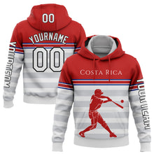 Load image into Gallery viewer, Custom Stitched White Red Royal Gray-Black 3D Costa Rica Costa Rican Flag Sports Pullover Sweatshirt Hoodie
