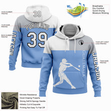 Load image into Gallery viewer, Custom Stitched Light Blue Gray-Black 3D Guatemala Guatemalan Flag Sports Pullover Sweatshirt Hoodie
