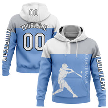 Load image into Gallery viewer, Custom Stitched Light Blue Gray-Black 3D Guatemala Guatemalan Flag Sports Pullover Sweatshirt Hoodie
