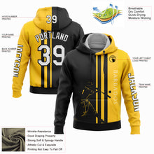 Load image into Gallery viewer, Custom Stitched Gold White-Black 3D Barbados Barbadian Flag Sports Pullover Sweatshirt Hoodie
