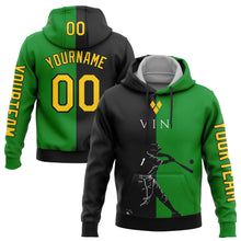 Load image into Gallery viewer, Custom Stitched Grass Green Gold-Black 3D Saint Vincent And The Grenadines Flag Sports Pullover Sweatshirt Hoodie
