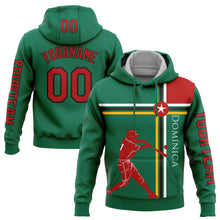 Load image into Gallery viewer, Custom Stitched Kelly Green Red Gold-Black 3D Dominic Dominican Flag Sports Pullover Sweatshirt Hoodie
