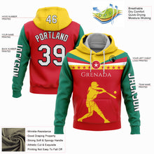 Load image into Gallery viewer, Custom Stitched Red Gold-Black 3D Grenada Grenadian Flag Sports Pullover Sweatshirt Hoodie
