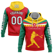 Load image into Gallery viewer, Custom Stitched Red Gold-Black 3D Grenada Grenadian Flag Sports Pullover Sweatshirt Hoodie
