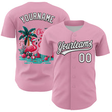 Load image into Gallery viewer, Custom Light Pink White-Black 3D Funny Christmas Authentic Baseball Jersey
