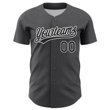 Load image into Gallery viewer, Custom Steel Gray Black-White 3D Pattern Design Black History Month Authentic Baseball Jersey
