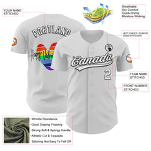 Load image into Gallery viewer, Custom White Black 3D Love Heart Valentine&#39;s Day Authentic Baseball Jersey
