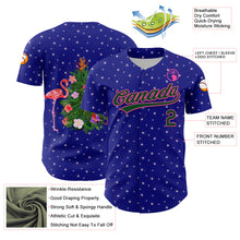 Load image into Gallery viewer, Custom Royal Green-Pink 3D Funny Christmas Authentic Baseball Jersey
