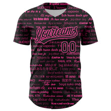 Load image into Gallery viewer, Custom Black Pink 3D Love Valentine&#39;s Day Authentic Baseball Jersey
