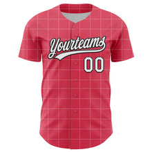 Load image into Gallery viewer, Custom Neon Pink White-Black 3D Love Heart Valentine&#39;s Day Authentic Baseball Jersey
