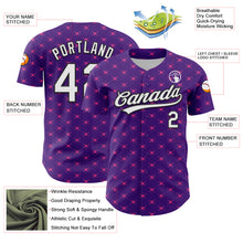 Load image into Gallery viewer, Custom Purple White-Black 3D Love Heart Valentine&#39;s Day Authentic Baseball Jersey
