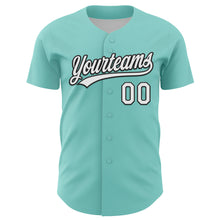 Load image into Gallery viewer, Custom Ice Blue White-Black 3D Love Heart Valentine&#39;s Day Authentic Baseball Jersey
