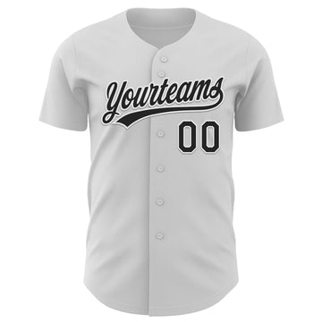 Custom White Black-Purple 3D Gastric Cancer Ribbon Authentic Baseball Jersey