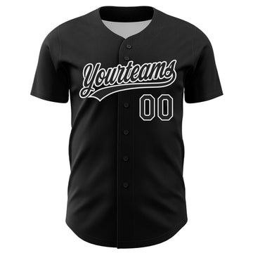 Custom Black White-Yellow 3D Childhood Cancer Gold Ribbon Authentic Baseball Jersey