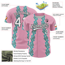 Load image into Gallery viewer, Custom Light Pink White-Black 3D Tropical Hawaii Flower Authentic Baseball Jersey
